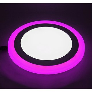 PANEL RECESSED LIGHT (3+3)W PINK ROUND