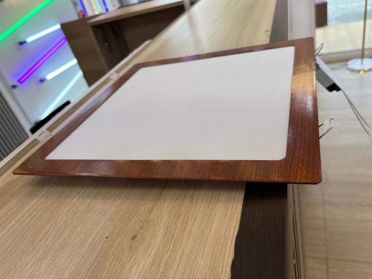WOODEN ENCASTRE 24W PANEL LIGHT LED SQUARE (WHITE, WARM, WARM WHITE)