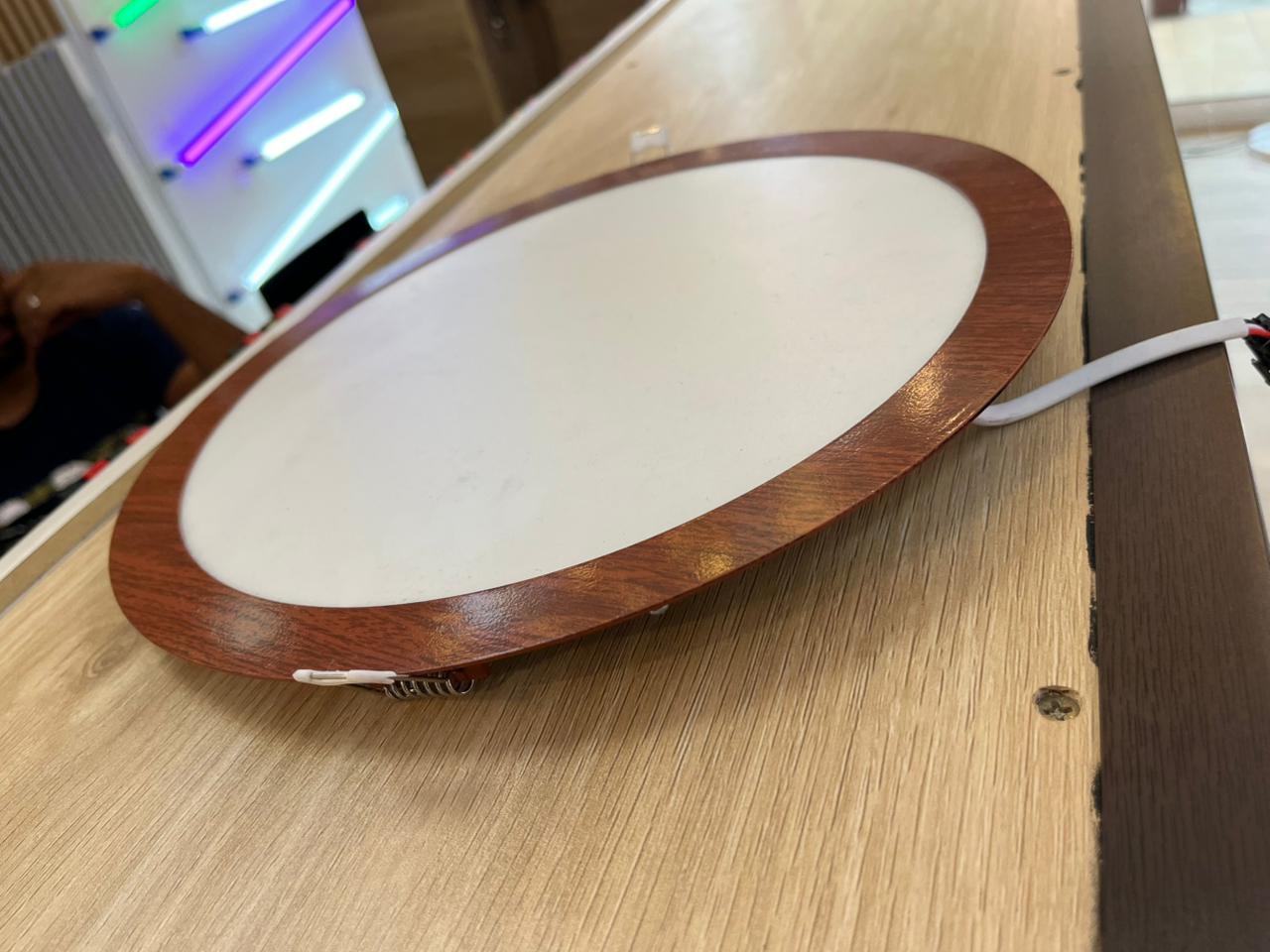 WOODEN ENCASTRE 24W PANEL LIGHT LED ROUND (WHITE, WARM, WARM WHITE)