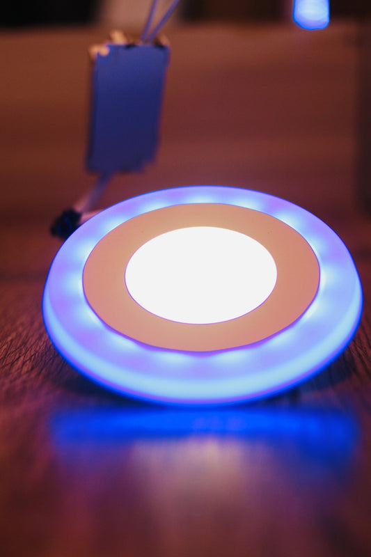 PANEL RECESSED LIGHT (3+3)W BLUE ROUND
